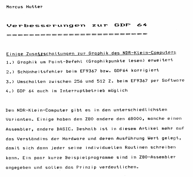 Doku of extension of GDP64