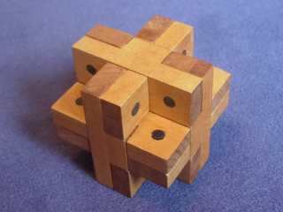 Wooden 3D cube with missing vertices
